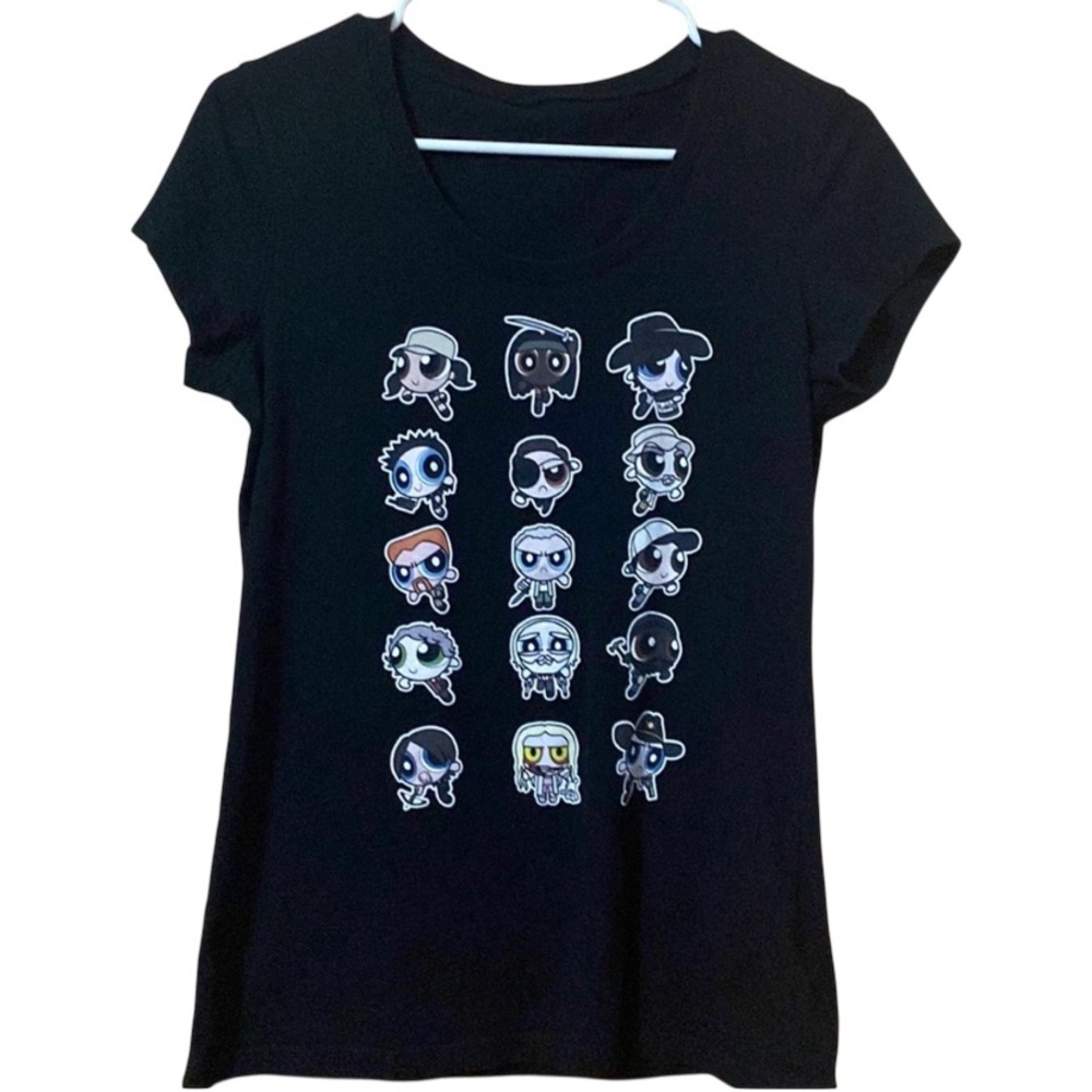 The Walking Dead/ Powerpuff Girls Mashup T-Shirt Black Medium